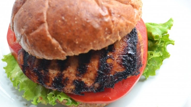 Copycat Chick-fil-A Grilled Chicken Sandwich on white plate