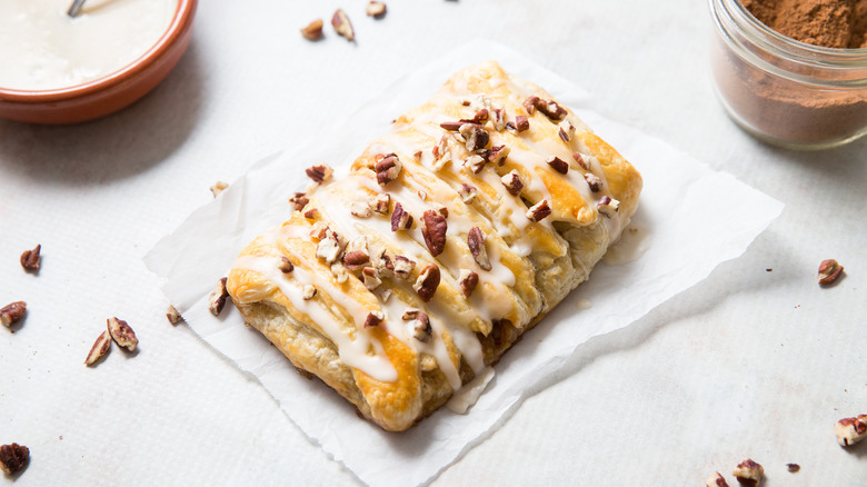 pecan braid on white table