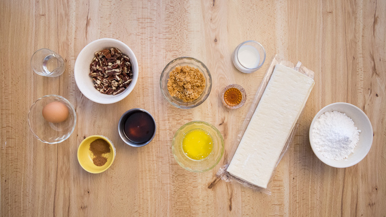 pecan braid ingredients on table