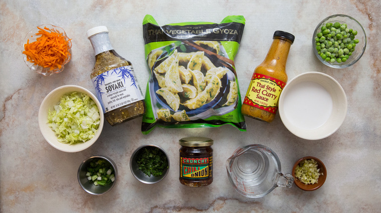 dumpling bake ingredients on table