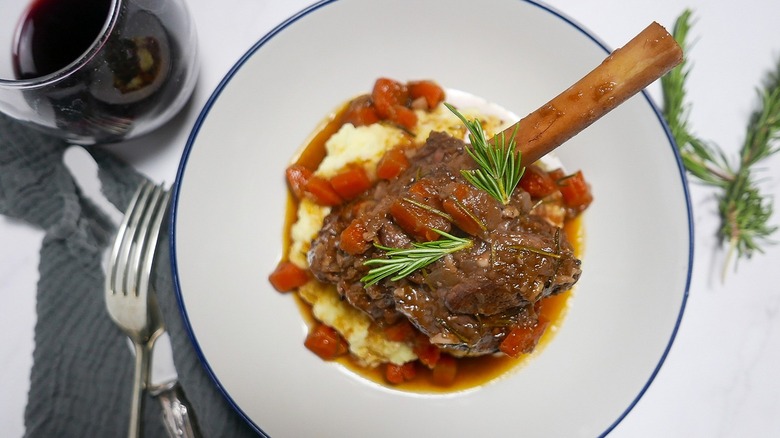 lamb shank on plate