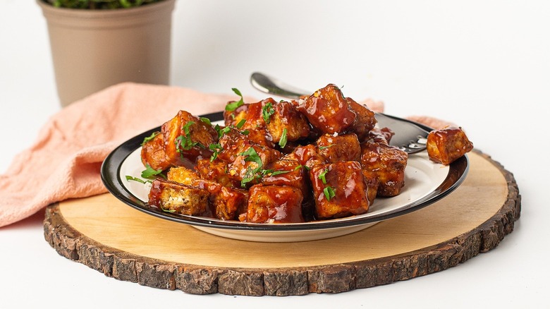 bbq tofu on plate