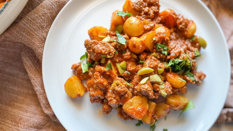 cuban picadillo serving on plate