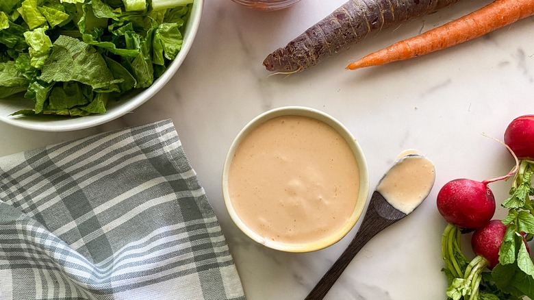 dressing in bowl
