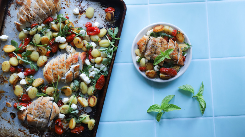 Roasted tomato sheet pan gnocchi