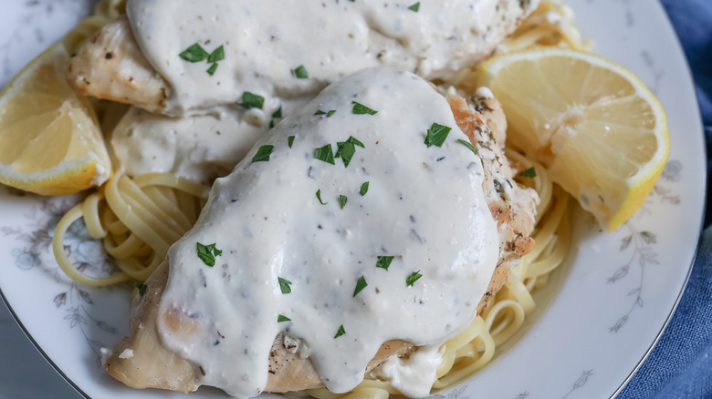 Creamy Crockpot lemon chicken 