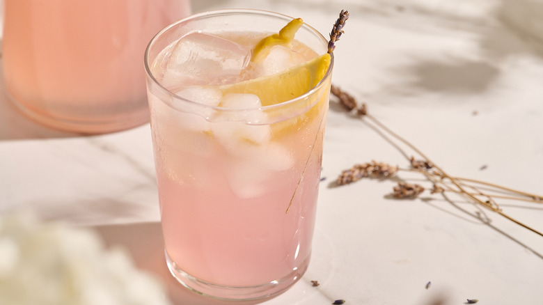 lavender lemonade on a table
