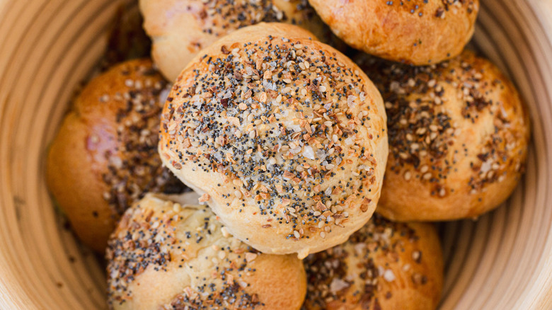 Buns in bread basket