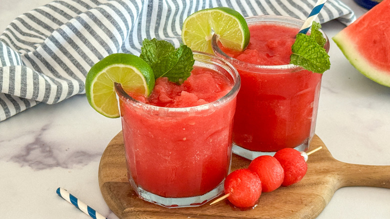 2 glasses of slushie