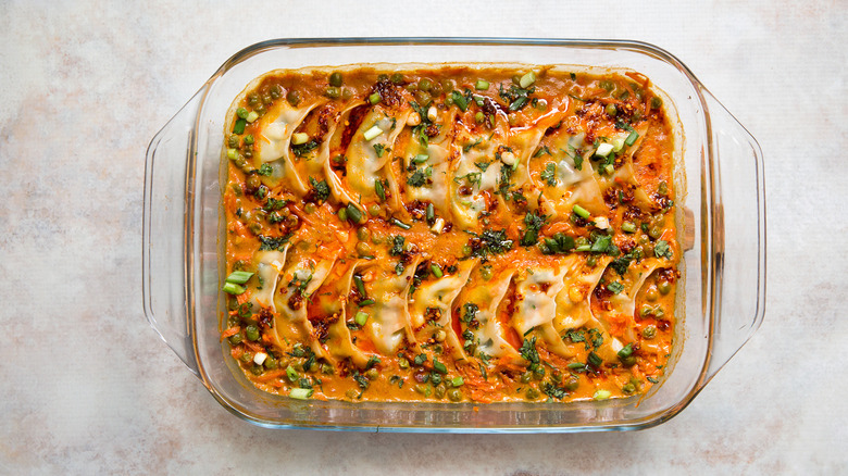 dumpling bake served on table
