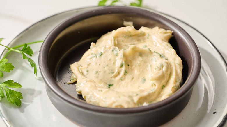 anchovy butter in a small bowl