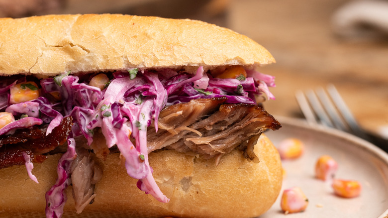 barbecue pork rib sandwich