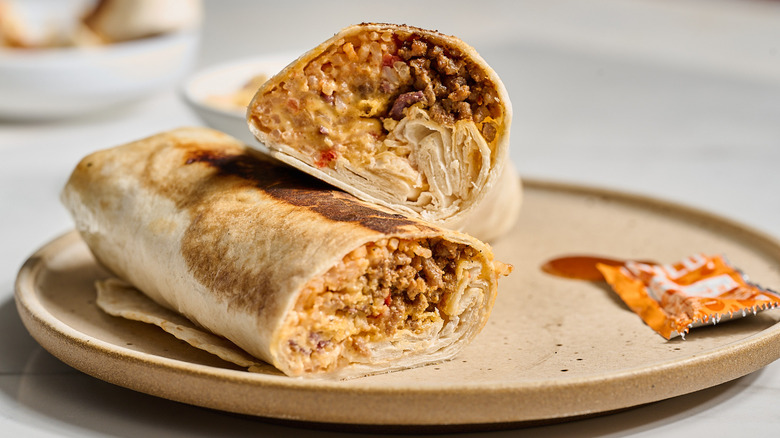 grilled cheese burrito on a plate