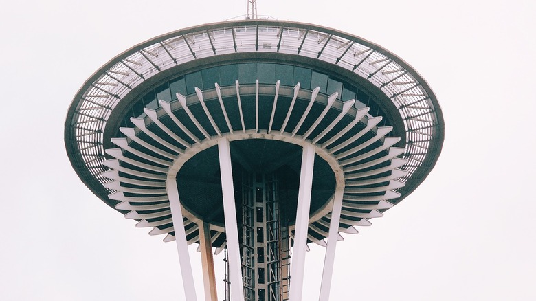 Seattle Space Needle on a rainy day