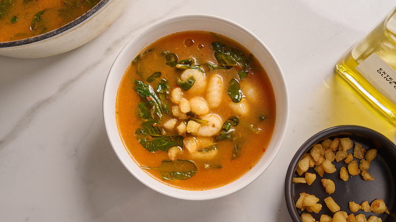 bowl of soup on a table