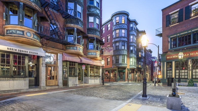empty street in Boston's North End