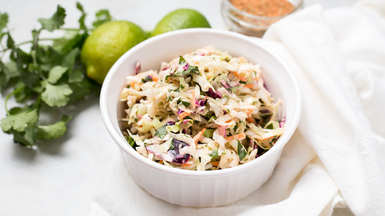 taco slaw served on table