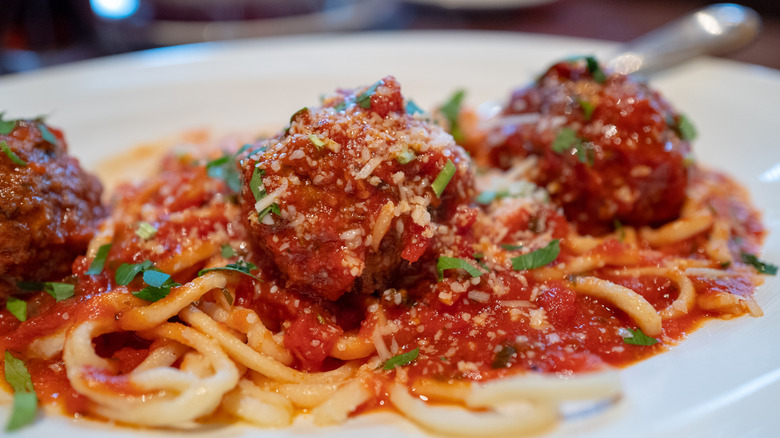 Italian meatballs at restaurant