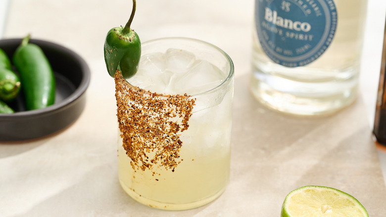 jalapeno margarita on a table