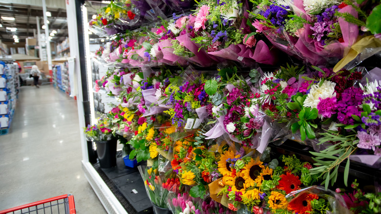 Floral section at Costco warehouse