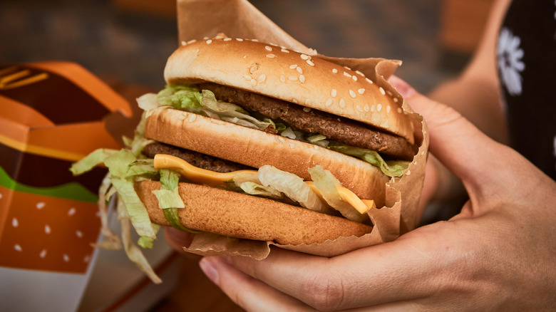 Big Mac in person's hand.