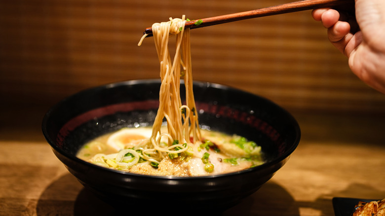 Ramen with chopsticks