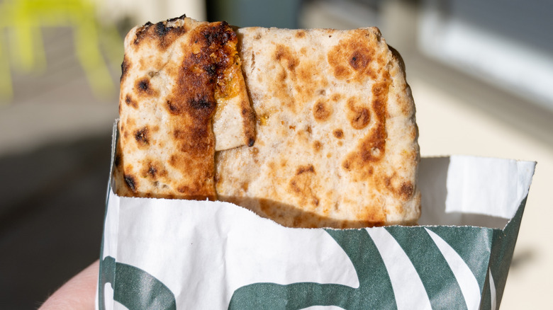 starbucks spinach feta wrap in paper