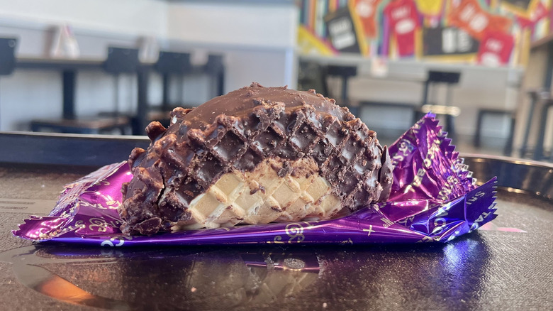 Broken Churro Ice Cream Taco on its wrapper