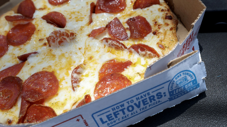 Domino's pepperoni pizza in a box