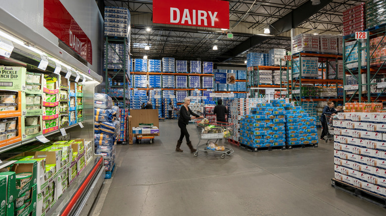 Shoppers inside Costco
