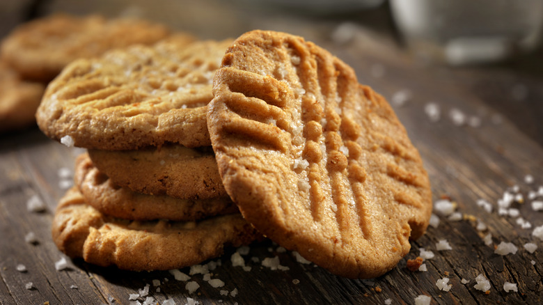 Peanut butter cookies on a table