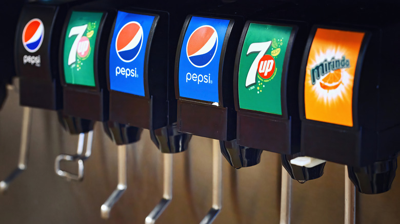 close up of soda fountain