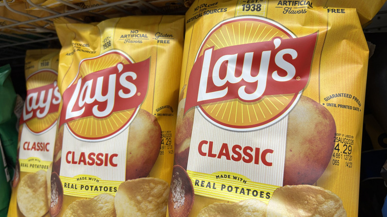 Lay's classic potato chips newly rebranded bags