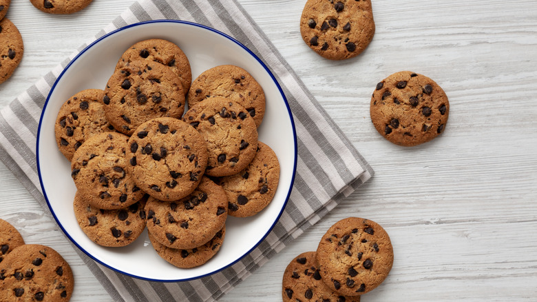 Chocolate chip cookies on a plate