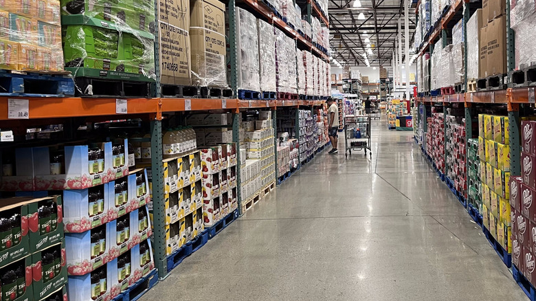 View of Costco drink aisle