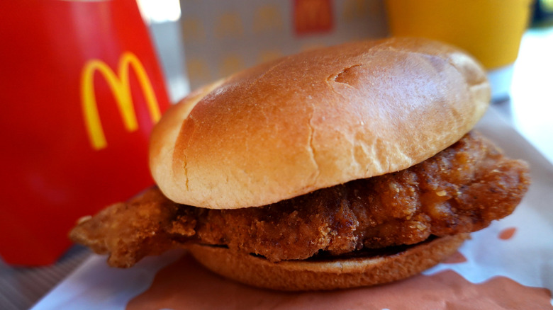 Crispy chicken sandwich alongside McDonald's fries