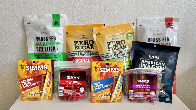 View of various meat sticks from Aldi