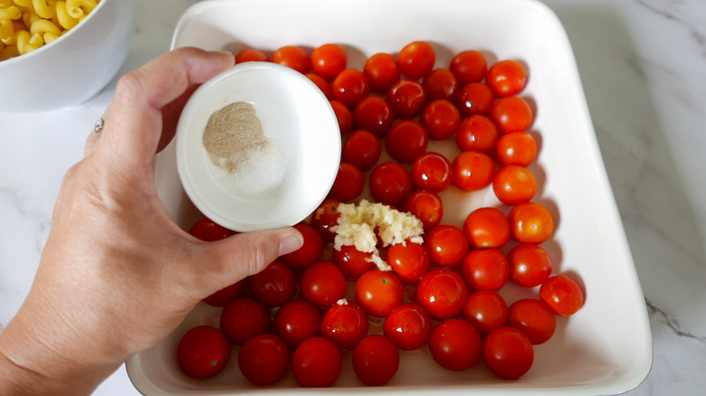 ingredients in baking dish 