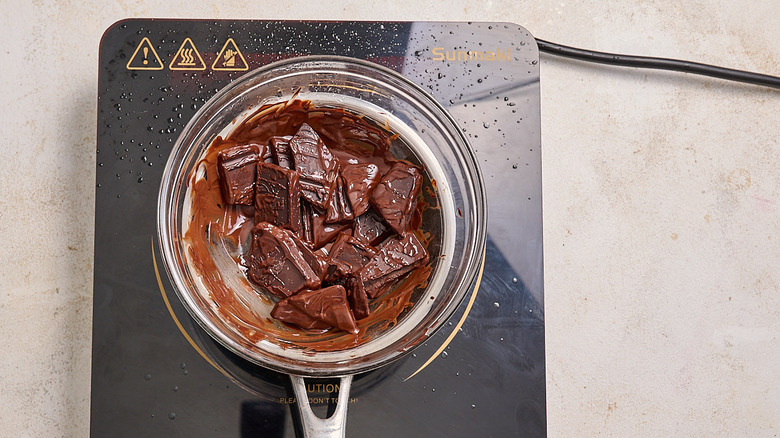 melting chocolate in a saucepan