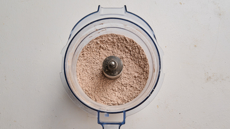 pulsing butter and flour together in food processor