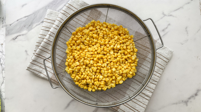corn in colander