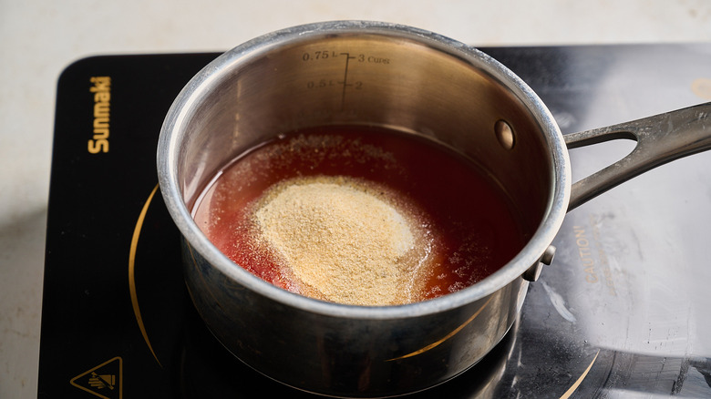 red ranch ingredients in a saucepan