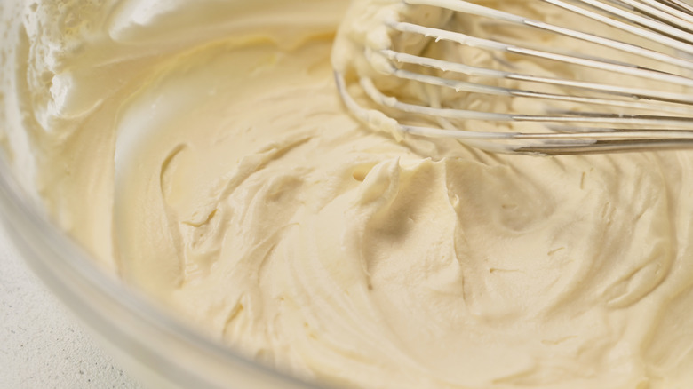 whipped cream in a bowl