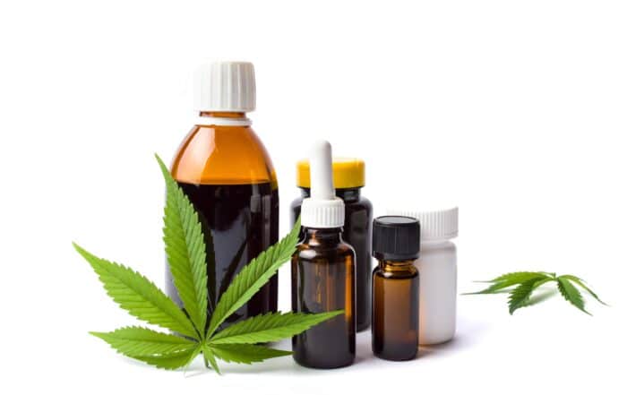 Marijuana and cannabis oil bottles