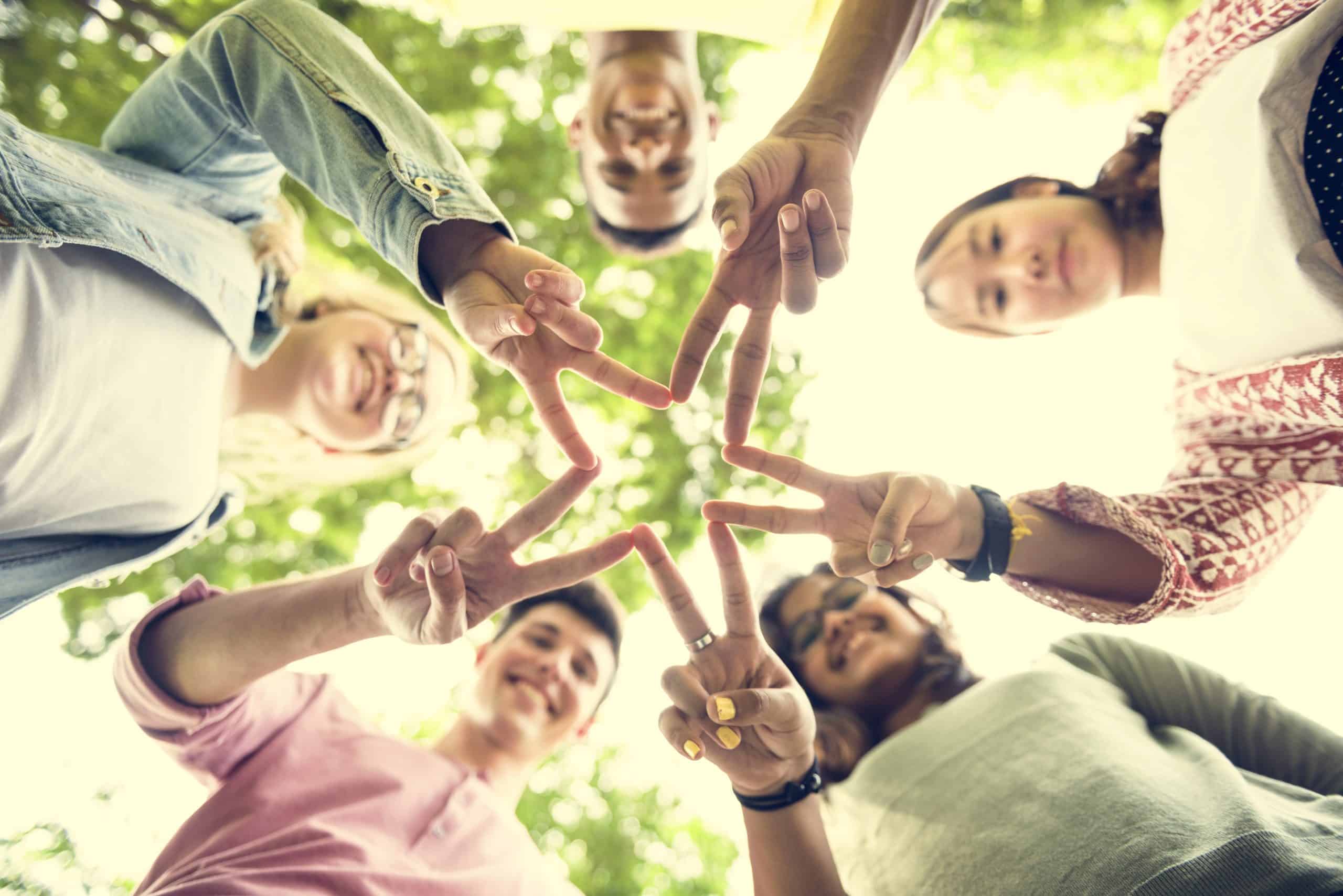 Diverse Teens Hands Star Concept