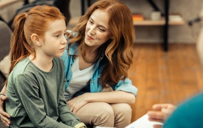 Mother and daughter at a doctor's appointment