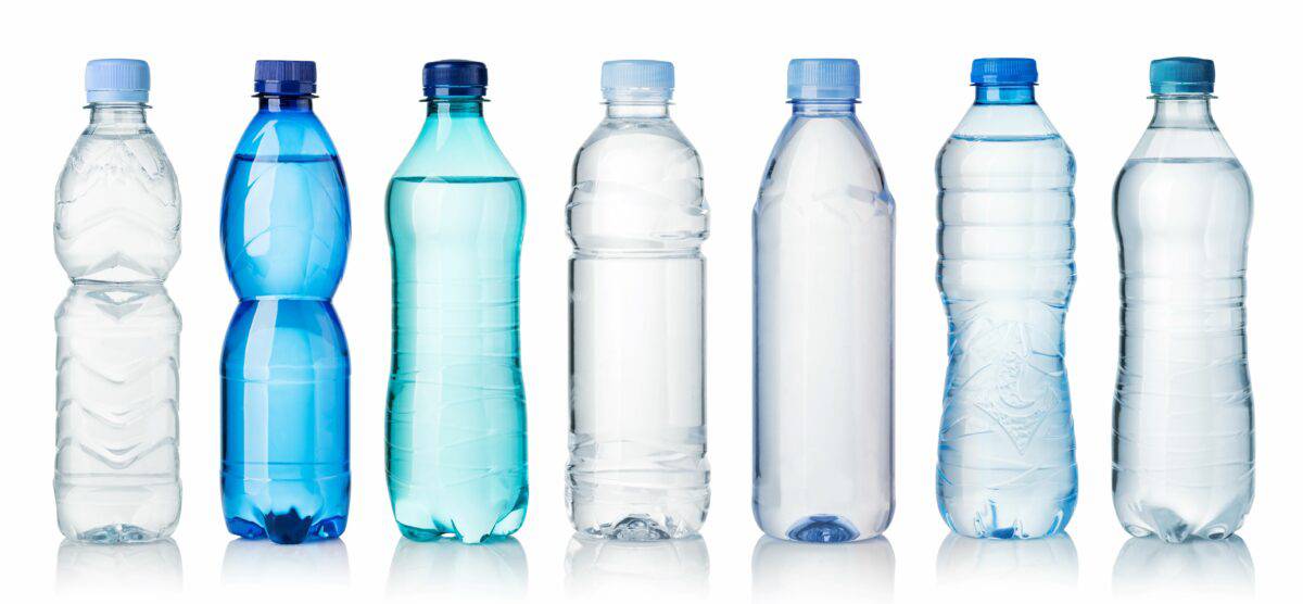 Multiple water bottles with diverse colors and designs